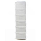 Комод пластиковый 6 ярусов белый 126*40*34 см. R-Plastic "Компакт Плюс"