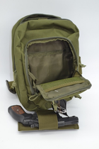 Сумка слинг тактический рюкзак с кобурой SILVER KNIGHT 224 оливковый - изображение 5