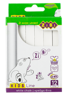Мел білий 12шт ZB.6703-12 квадратна картонна коробка KIDS Line (36)