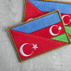 Шеврон нашивка на липучке флаг Турции и Азербайджана, вышитый патч 5х8 см - изображение 3