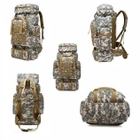 Тактический армейский походный рюкзак для военных на 80 л, 70x33x15 см вещмешок пиксельный большей рюкзак серый пиксель - изображение 4