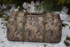 Армеский военный тактический баул сумка тактическая US 120 л цвет пиксель для передислокации - изображение 3