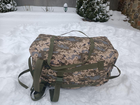 Сумка рюкзак баул 100 літрів військовий тактичний баул ЗСУ армійський баул колір Піксель 3248 - зображення 3