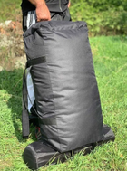 Сумка баул 100 літрів ЗСУ тактичний військовий армійський баул рюкзак похідний колір чорний - зображення 2