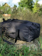 Сумка баул 100 літрів ЗСУ тактичний військовий армійський баул рюкзак похідний колір чорний - зображення 5
