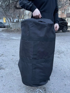 Баул черный 130 литров 80*42 см сумка рюкзак тактический баул, баул армейский ЗСУ - изображение 4