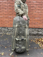 Рюкзак сумка баул 120 литров ЗСУ военный баул, баул армейский цвет олива пиксель - изображение 3