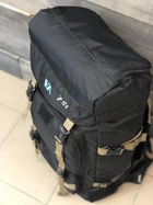 Рюкзак тактический универсальный объем 75 литров, военный водоотталкивающий из плотной ткани черный (DS1440) - изображение 4