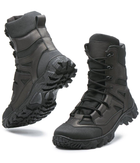 Берці демісезонні черевики тактичні чоловічі, натуральна шкіра та кордура, розмір 44, Bounce ar. JH-0944, колір чорні - зображення 1