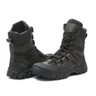 Берці демісезонні черевики тактичні чоловічі, натуральна шкіра та кордура, розмір 46, Bounce ar. JH-0946, колір чорні - зображення 6