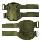 Комплект захисту тактичний наколінники та налокітники Tactic Protection EVA + TPU F001 Зелений - зображення 4
