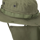 Панама тактична із захистом для шиї Boonie Hat PolyCotton Ripstop Helikon-Tex PL Woodland - зображення 3