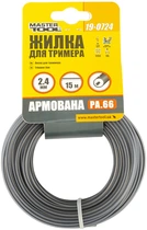 Жилка (волосінь) для тримера Mastertool 2.40 мм х 15 м "коло армоване" (19-0724)