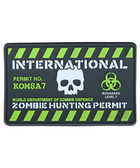 Шеврон/патч для військовослужбовців KOMBAT UK Zombie Hunting Permit 8x5см (OPT-1441) - зображення 1