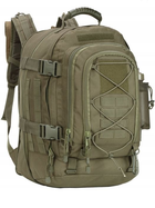 Профессиональный рюкзак двулямочный 40-60 л дорожный туристический походной с боковыми стяжками и базой для модульной системы Molle оливковый - изображение 3