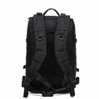 Дволямковий плечовий рюкзак туристичний похідний швидкознімний 45 л OXFORD 900D із системою вентиляції та сіткою MOLLE бічні стяжки чорний - зображення 11
