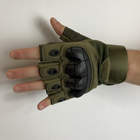 Тактические перчатки без пальцев Gloves HF 1 олива M - изображение 5