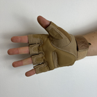 Тактичні перчатки без пальців Gloves HF 1 койот M - зображення 6