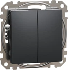 2-клавишный выключатель Schneider Electric Sedna Design Черный (SDD114105)