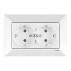 Розетка 2-а з заземленням VIKO Meridian біла (90970056-WH)