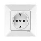 Розетка 1-я с заземлением VIKO Meridian белая (90970008-WH)