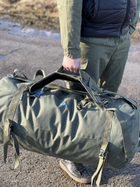 Рюкзак тактический военный баул 100 литров из влагоотталкивающей ткани Олива - изображение 3