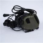 Навушники електронні для стрільби Тактичні Активні Шумозахисні Олива EARMOR M32-Н ARC Helmet Rails з можливістю підключення рації - зображення 3