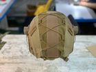 Кавер на каску ФАСТ размер S шлем маскировочный чехол на каску Fast армейский цвет КОЙОТ - изображение 3