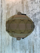 Кавер на каску ФАСТ размер S шлем маскировочный чехол на каску Fast армейский цвет КОЙОТ - изображение 4
