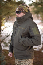 Тактична куртка Softshell армійська військова флісова куртка колір олива/хакі софтшел розмір 50 для ЗСУ - зображення 3