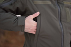 Тактическая куртка Softshell армейская военная флисовая куртка цвет олива/хаки софтшел размер 54 для ВСУ - изображение 4