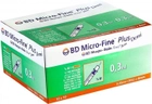Шприц інсуліновий 0,3 мл U-100 - BD Micro-Fine Plus DEMI 30G (0,30 x 8.0 мм) - зображення 1