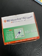 Шприц інсуліновий 0,3 мл U-100 - BD Micro-Fine Plus DEMI 30G (0,30 x 8.0 мм) - зображення 4