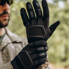 Тактичні сенсорні рукавички з накладками чорні 3223b L - зображення 3