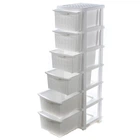 Комод пластиковый, 6 цельных ярусов R-Plastic, пластиковый шкафчик, Белый