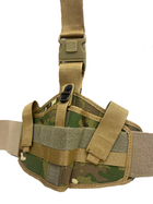 Кобура тактична для пістолета, армійський підсумок для зброї на ногу, Камуфляж зелений - зображення 5