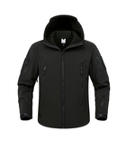 Куртка / ветровка тактическая Softshell black (черный) софтшелл Размер 3XL - изображение 2
