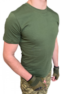 Футболка темная Олива ЗСУ , летняя военная футболка мужская , тактическая футболка военнослужащих всу . Размер М (48) - изображение 4