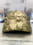 Кавер на каску мич с креплением для очков шлем маскировочный чехол на каску Mich цвет пиксель ЗСУ армейская - изображение 1