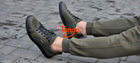Кеды мужские хаки 42р 27,5 см летние тактические кожаные кроссовки с перфорацией код 2088 - изображение 6