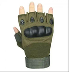 Перчатки тактические с открытыми пальцами Оливковый M - изображение 2