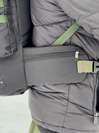Универсальный рюкзак тактический 75 литров, военный водоотталкивающий рюкзак из плотной тактической ткани черный олива - изображение 7