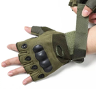Перчатки без пальцев, тактические перчатки без пальцев (пара), размер L, цвет зеленый - изображение 8