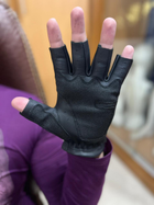 Тактические перчатки TACTIGEAR PS-8801 Patrol кожаные без пальцев Black M - изображение 9