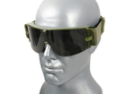 Тактичні окуляри панорамні вентильовані (набір із 3 лінз) оливкові - зображення 4
