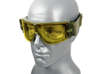Тактичні окуляри панорамні вентильовані (набір із 3 лінз) оливкові - зображення 5