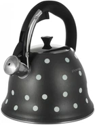 Чайник Kamille Whistling Kettle Black 2.5л из нержавеющей стали со свистком (черный в горох) KM-1099-BL