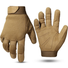 Перчатки мужские тактические текстильные размер ХL песочного цвета Код 68-0102 - изображение 6