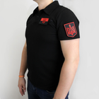 Футболка поло черная с липучками, полицейская футболка котон, тактическая рубашка под шевроны (размер S) - изображение 5