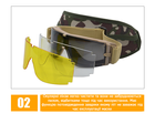 Балістичні окуляри зі змінними лінзами (Чорна) / Тактичні окуляри захисна маска з 3 лінзами - зображення 4